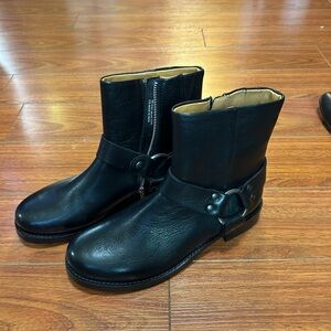 Frye Black Leather Ankle Boots